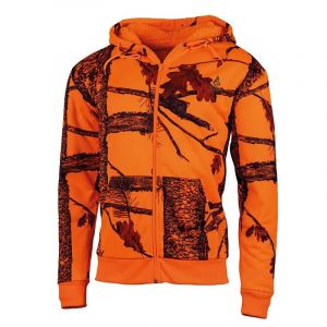 Sweat Capuche Zipp&eacute; Treeland Fluo Camo Polaire 100% Polyester - Neuf