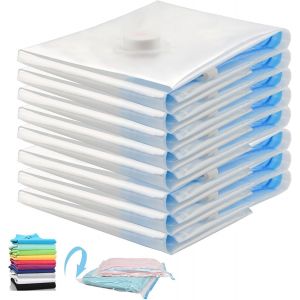 lbgwp60-Lot De 8 Sacs Sous Vide Pour Vêtements - 50 X 70 Cm - Réutilisables - Sacs De Compression Pour Vêtements, Voyages, Couettes - Neuf