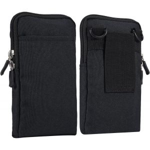 FEW-Sac Bandoulière Telephone Portable Homme, Pochette Smartphone Ceinture, Imperméable Étui de Ceinture Téléphone Noir Sacoche Bandouliere Homme Sac Banane Portefeuille Sac de Messager Coque avec Bo - Neuf