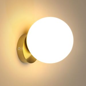 Kaltd-Applique Murale Interieur,Or Lampe Murale E27 Globe,Luminaire Applique Industrielle Éclairage Décoratif Pour Salon,Chambre,Couloir Et Escalier - Neuf