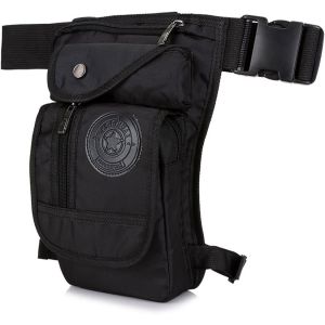 KALANKA-Sac de Jambe pour Hommes Femmes Moto Vélo Crossbody Épaule Taille Fanny Pack Équitation Voyage Randonnée Tactique Sac Banane À Vélo Noir - Neuf