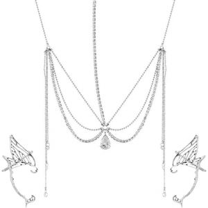 Kal-3 Pièces Oreille Elfe La Couronne Boucles Oreilles Clip Oreilles Elfe Coiffe Ailes De Costume Pour Decoration Anniversaire Fee - Neuf