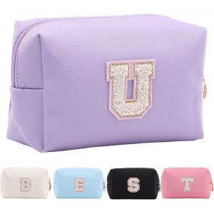 Maa-Trousse De Maquillage Personnalisée Avec Initiales Pour Femme, Trousse De Maquillage De Voyage, Trousse De Toilette, Cadeau D'anniversaire De Noël Pour Femmes Et Filles - Neuf