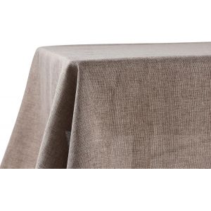 Nappe De Table Anti Tache Effet Lin - Facile À Laver Et Repasser - Comme Nappe Rectangulaire De Jardin En Plein Air Pour Table À Manger - Marron Taupe - 130x280 Cm - Neuf