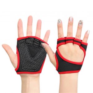 Femmes Gants De V&eacute;lo Respirant Formation Finger Moiti&eacute; Gants D'halt&eacute;rophilie Mitaines Antid&eacute;rapant De La Pleine Protection De Palme Rouge Xl - Neuf