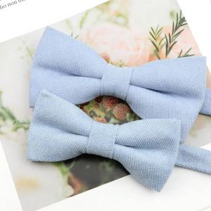 Ensemble De Noeuds Papillon Parent-Enfant En Daim Super Doux Pour Hommes Macarons Couleur Unie Design Classique Mignon Papillon Rouge Vert Bleu Rose Cravate--Set 4 - Neuf