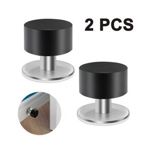 But&eacute;es de porte autocollantes en acier inoxydable avec base en caoutchouc - Lot de 2 - Neuf