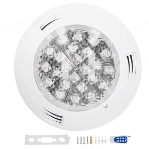 HJLIAN Lampe de piscine 24 LED RGB sous-marine avec telecommande 12 touches, etanche IP68, 24 W, AC 12 V - Neuf