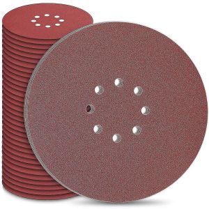 Disque de ponçage de 225 mm,disque de ponçage de 225 mm 8 trous 50 disques de ponçage de 225 mm 10x P40/60/80/120/240 disques de ponçage à crochet et boucle pour ponceuses à long cou,Dryw - Neuf