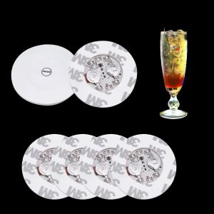 Mevronisshop-6 Pi&egrave;ces Dessous De Verre Led Lumineux Blanche Lampe Bouteille Autocollantes Led Sous Verre &Agrave; Decorer Convient Aux Bouteilles De Vin Boissons Tasses &Agrave; Th&eacute; Tasses &Agrave; Caf&eacute; Les Mariages Bars - Neuf