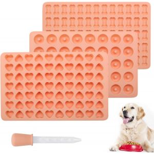 AYUHR-3 Pièces Tapis de Cuisson en Silicone, Tapis de Cuisson Biscuits pour Chiens, Moule Bonbon Silicone, pour Chocolat, Glaçons, Bonbons, Gelée, Friandises pour Chiens - Neuf