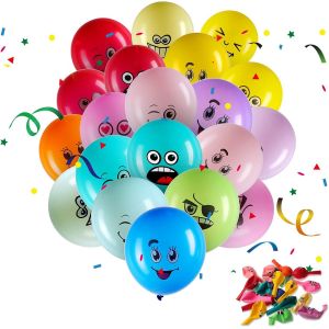 20 Pièces Ballons en Latex à Émotion 12 Pouces 6-12 Conceptions Différentes pour Anniversaire Bébé Douche et Décoration de Fête - Neuf