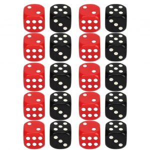 20PCS 6 faces jeu dés ensemble sûr étanche noir rouge jeu de table dés pour club bar fête - Neuf
