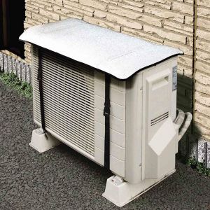 Housse de protection pour pompe à chaleur de climatisation extérieure, pare-soleil en aluminium de 5 mm d'épaisseur, anti-UV, étanche à la poussière et à l'eau, avec boucle, convient pour climatiseur - Neuf