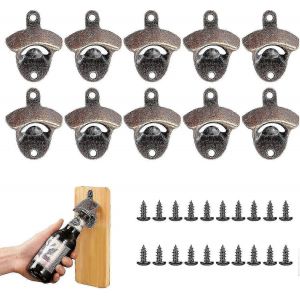 Wall Mounted Bottle Opener - Retro Style Metal Beer Opener (10 Pcs) - Neuf