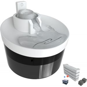 Chenquansarl-Fontaine &Agrave; Eau Pour Chat Et Petit Chien &Agrave; Pile Sans Fil Avec D&eacute;tecteur De Mouvement,2.5l,Silencieuse Sans Cable Electricite Sur 5000mah Batterie Rechargeable,Avec 4 Filtre - Neuf