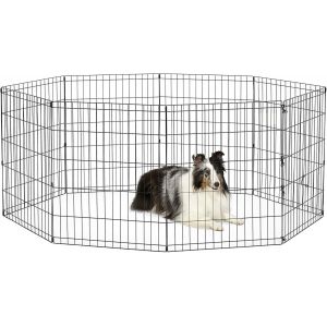 B550-24 Cage D'exercice Et Parc Pour Chien Sans Porte ; 60,96 Cm X 60,96 Cm ; Rev&ecirc;tement De Finition Noir - Neuf