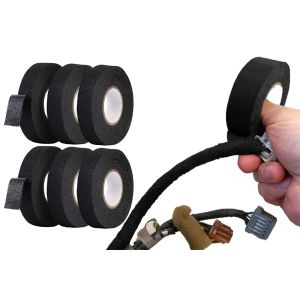 6 rouleaux de ruban adh&eacute;sif pour faisceau de c&acirc;bles automobiles, 19 mm x 15 m, r&eacute;sistant aux hautes temp&eacute;ratures - Neuf