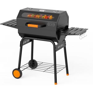 Ulteronixshop-23 Pouces Barbecue Charbon-469 Sq In, Barbecue Pentagonal avec Couvercle de Four &agrave; Fen&ecirc;tre de Visualisation et Grille &Eacute;paissie Chrom&eacute;e, Adapt&eacute; pour Jardin, Abri, Patio - Neuf