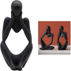 Thinker Statue R&eacute;sine Penseur Sculpture Abstraite Statue Moderne Personnage Statuette Bureau D&eacute;coration - Neuf