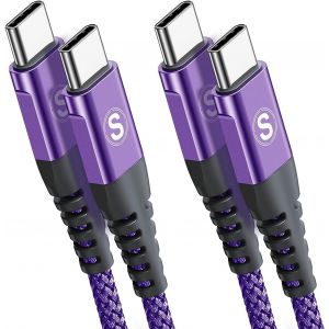 Kal-Lot De 2 Câbles Usb C Vers Usb C60 W, 1 M,Charge Rapide Usb Type C, En Nylon Tressé, Pour Iphone 16 15 Pro Max, Samsung Galaxy S2 4 S23 S22 S21 Ultra Fe Plus Note 20, I Pad Promacbook Air Pixel - Neuf