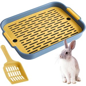 Cmws-Toilettes Pour Lapin Avec Pelle À Sable, Bac À Litière En Plastique Pratique, Toilettes Pour Animaux De Compagnie, Hamster, Litière Pour Lapins, Lapins (Jaune) - Neuf