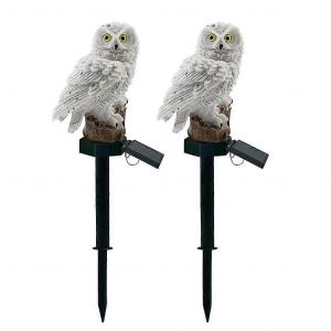 Lot De 2 Lampes Solaires Led Pour Jardin En Forme De Hibou, Lampe De Pelouse &Agrave; &Eacute;nergie Solaire - Neuf
