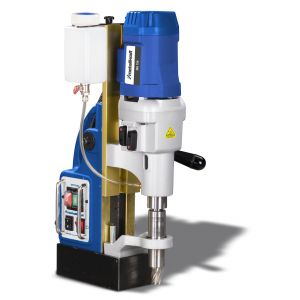 Perceuse magn&eacute;tique puissante jusque &oslash;75x50 mm C&ocirc;ne Morse 3 2 kW aimant 32000 N 4 vitesses Metallkraft MB754 - Neuf