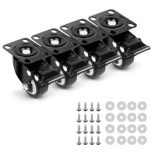 Meimie-4 Pièces Roulettes Pour Meubles 40mm Roulette Charge Lourde Avec 4 Frein Roulettes Pivotantes Jusqu'à 200kg Roulette Avec Vis Et Rondelles Roulettes Pour Meubles,Transport,Table,Armoire - Neuf