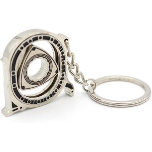 KAL--Store Rotor - Porte-Cl&eacute;s En Forme De Moteur &Agrave; Piston Rotatif - En Argent Chrom&eacute; - Neuf