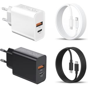 2Pack 45W Chargeur Rapide,Usb C Chargeur Prise Et Cable Pour Samsung Galaxy S25 Ultra/S25 Plus/S25/S24+/S24 Fe/S24 Ultra/S23/S23 Ultra/S22 S21 S20,A56 5G/A36 A26 A16/A55 A25 A35 A54 A53 Iphone 15 16 - Neuf