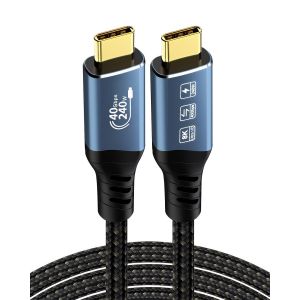 Senior-C&acirc;ble Thunderbolt 4 Usb-C Vers Usb-C 1M, C&acirc;ble De Donn&eacute;es Tress&eacute; Type C, 240W Charge Rapide, Transmission Haut D&eacute;bit De 40 Gbps, Pour Iphone 16, Macbook Pro, Galaxy, Docking Station[L2329] - Neuf