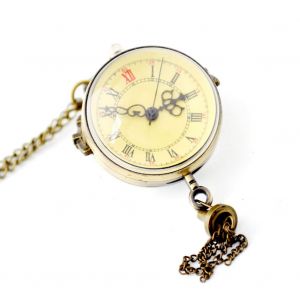 Montre De Poche A Quartz Tendance Pour Homme Et Femme, Avec Chaine En Alliage Et Marbre, Ronde, Cadran Tendance - Neuf