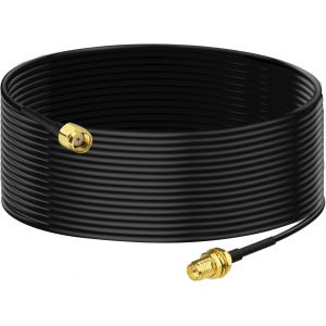 C&acirc;ble RP-SMA Rallonge Antenne WiFi 10m RG174 M&acirc;le &agrave; Femelle Montage en Saillie pour Routeur Wi-Fi Cam&eacute;ra de S&eacute;curit&eacute; Adaptateur de Carte R&eacute;seau Sans Fil Mini PCIE - Neuf