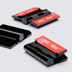 10x Charni&egrave;res en acrylique - Aucune colle requise, Auto-adh&eacute;sif. Charni&egrave;res auto-adh&eacute;sives. Noir Acrylique en plastique 32mm - Neuf