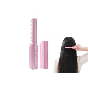 Mini Peigne Lisseur Rechargeable Avec Contr&ocirc;le De La Temp&eacute;rature Et Rev&ecirc;tement En C&eacute;ramique - Neuf