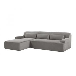 Canap&eacute; convertible Loungitude ALICE 3 places gris clair, matelas 160x200 cm - Neuf