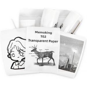 T02 Papier - Étiquettes Thermiques T02, Papier Transparent pour Journal Photo Textes Notes d'étude et plus, 3 Rouleaux - Neuf