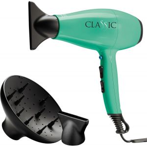 Ga.Ma Italy Professional, Classic Hair Dryer, Professional Hair Dryer With Italian Motor 2200 W Ac, Ceramic Coating For Shiny And Frizz-Free Hair, Aqua Green Colour - Neuf