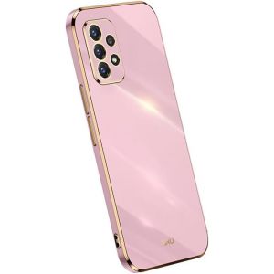 Tlp-Coque En Silicone Pour Samsung Galaxy A52 / A52 5g / A52s 5g (6.5" Inches), [ Etui Housse De Téléphone De Style Bord Doré] - Violet - Neuf