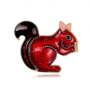 Broche écureuil de dessin animé exquise - Broche mignonne en alliage pour pull, cadeau idéal pour la Saint-Valentin et la fête des mères - Neuf