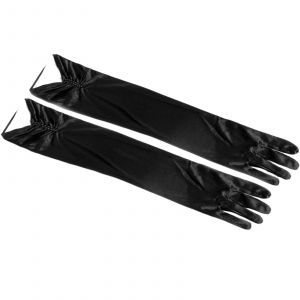 Gants Longs En Satin Pour Femmes Gants De Mari&eacute;e Gants De Danse De Poignet Pour Mariage Noir - Neuf