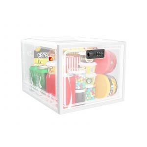 Bo&icirc;te De Rangement Verrouillable Pour M&eacute;dicaments Et Aliments - Conteneur Transparent - Neuf