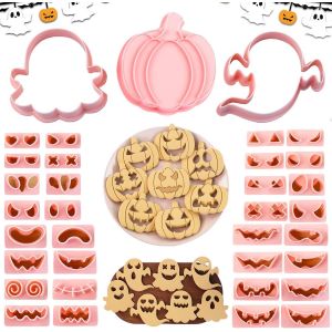 Trahoo-3d Citrouille Emporte, 20 Pcs Emporte Pi&egrave;ces Fant&ocirc;me Halloween, Emporte Piece Patisserie Plastique Enfant, Outils D&eacute;coratifs De Cuisson D'halloween, Pour Sabl&eacute;, G&acirc;teaux D&eacute;corations, Fondant - Neuf