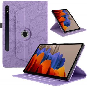 Coque Pour Samsung Galaxy Tab S9 Plus 2023/ S9+/S9 Fe Plus 2023 12.4 Pouces,Etui Premium Cuir Pu Rotatif À 360 Antichoc Degrés Flip Case Cover Fonction Support Housse-Violet - Neuf