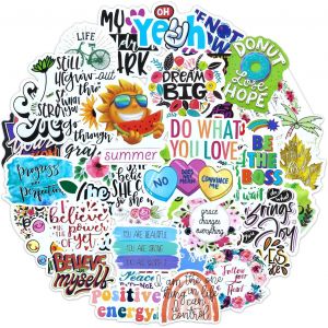 Stickers100 Pcs Autocollant De Citation Positif Imperméable Vinyle Gommettes Decals Motivation Sticker Pour Ordinateur Portable Mug Valise Téléphones Scrapbooking Livre Trottinette Boards Frigo - Neuf