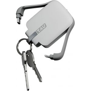 TAU - Power Bank avec Porte Cl&eacute;, 5V Batterie Externe Portable avec Cable USB c et Cable Lightning + Micro USB - Powerbank USB c, Batterie Charge Externe, Magn&eacute;tique et Compacte, Vert - Neuf