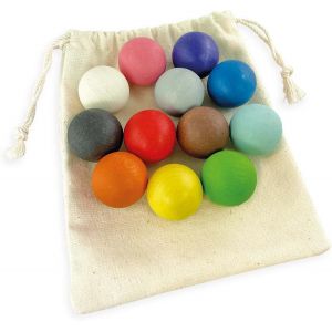 Wooden Balls for Sorting Machines Montessori Games 1 Year + Educational Sensory Baby Wooden Toy for Learning Counting and Colour Sorting-12 Balls.[F19] - Neuf
