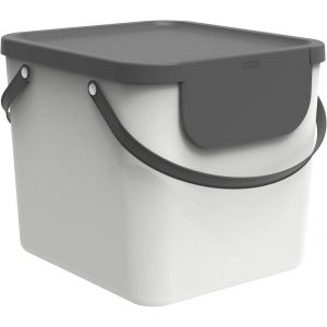 Albula Système de Séparation des Déchet s 40 l pour La Cuisine,Plastique (PP) sans BPA,Blanc/Anthracite,40 l (40,0 X 35,8 X 34,0 cm) - Neuf