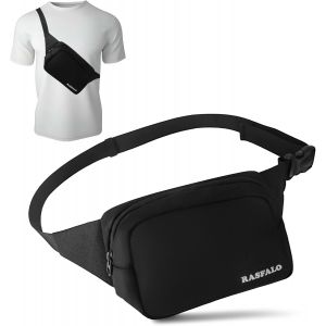 SJZG-Sac Banane Pour Femme Et Homme, Sac Banane Femme Bandouli&egrave;re Avec Sangle R&eacute;glable Lib&eacute;rez Vos Mains De Valeur Pour Sports/Course &Agrave; Pied/Cyclisme/Alpinisme/Randonn&eacute;e (Style 01, Noir) - Neuf